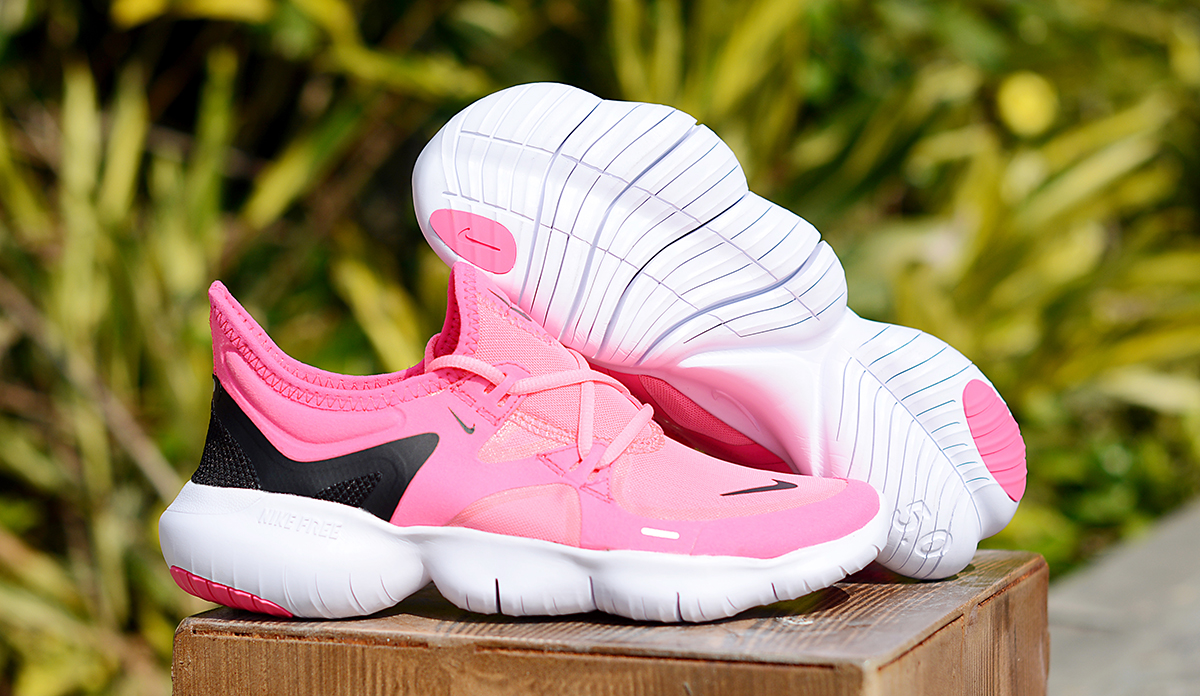 Women Nike Free RN 5.0 2019 Pink Black White Running Shoes